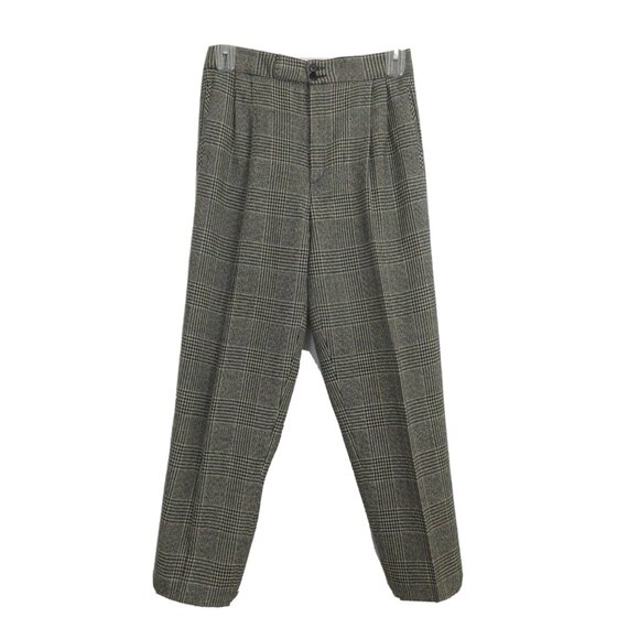 VTG Giorgio Sant’ Angelo Houndstooth 100% Wool Pants Size 8 Black & White Slacks - Picture 1 of 7